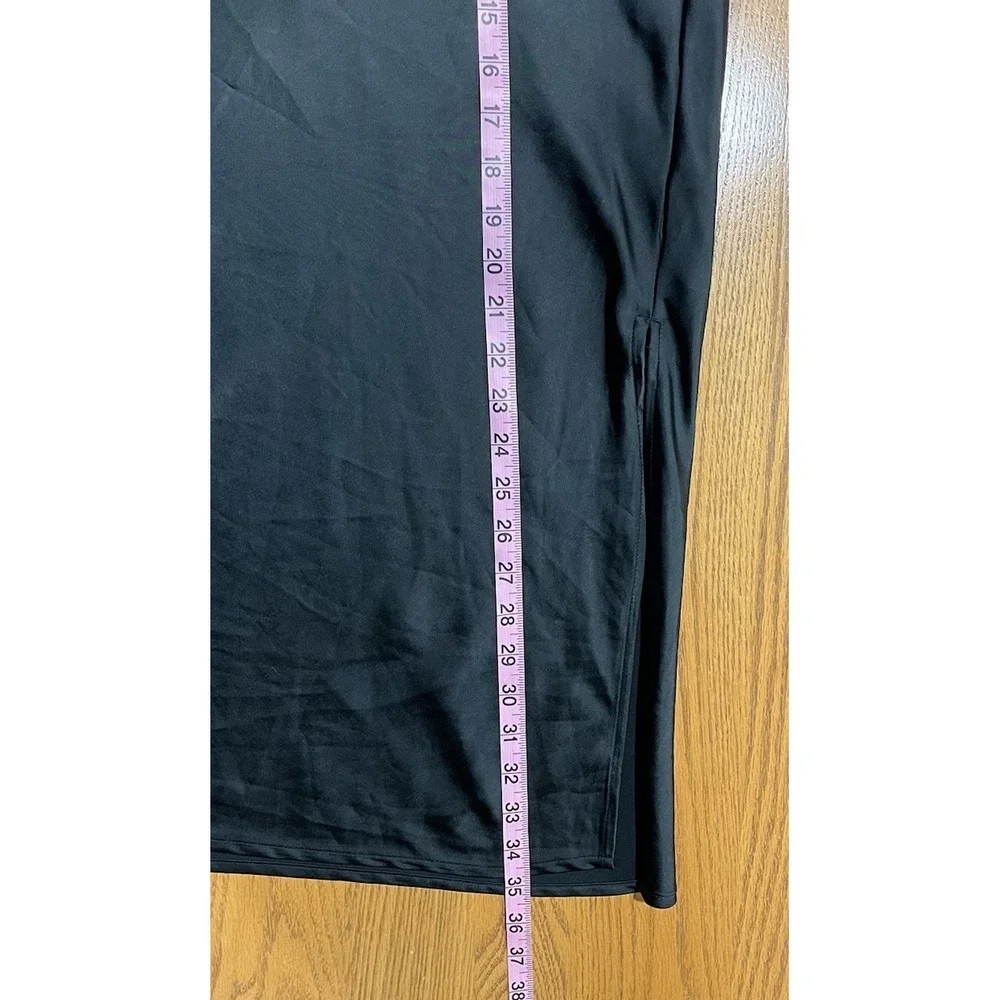 Old Navy Black High-Waisted Satin Midi Slip Skirt Size XXL  Grunge Whimsigoth